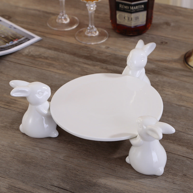 Porcelain Easter Bunny Rabbit Plate Stand - See Varieties