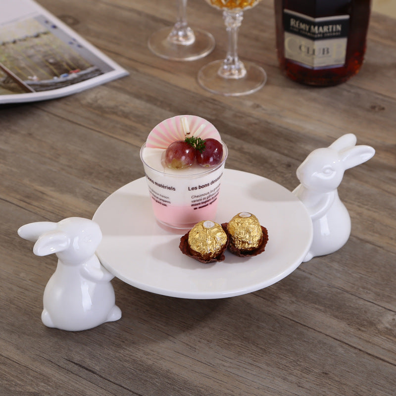 Porcelain Easter Bunny Rabbit Plate Stand - See Varieties