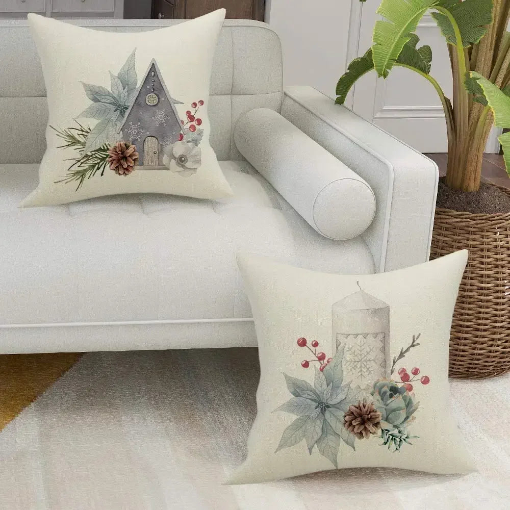 Home Christmas Decoration Linen Pillowcase - See vast designs available
