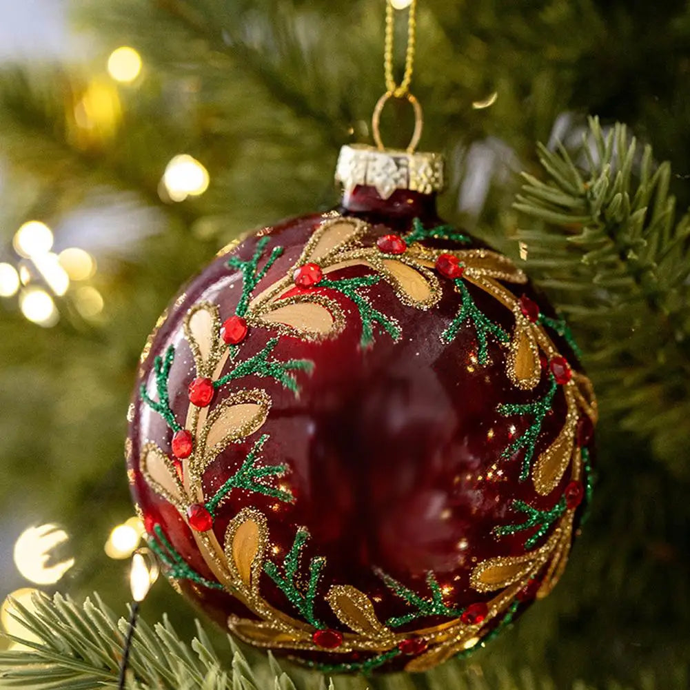 Christmas Tree Decorations Glitter Glass Ball