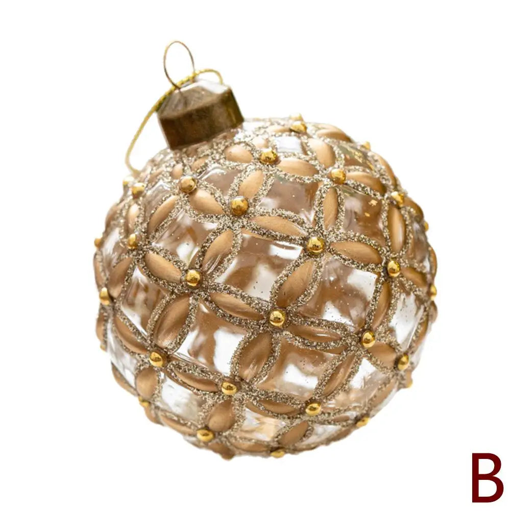 Christmas Tree Decorations Glitter Glass Ball