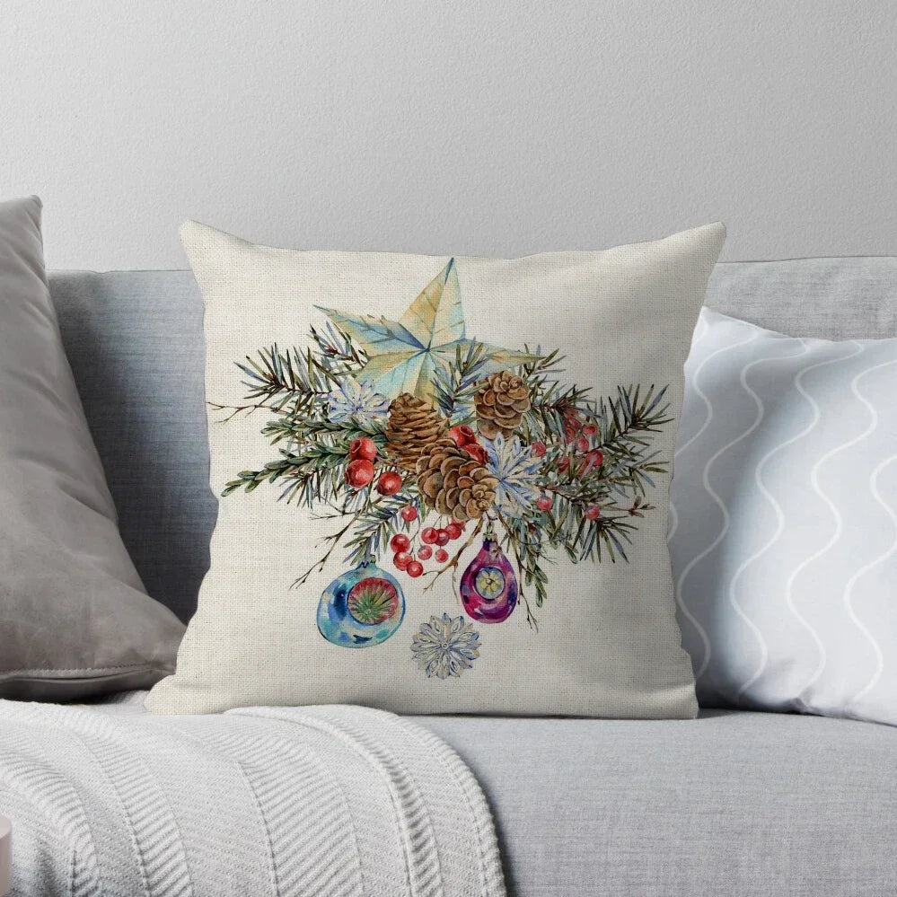 Home Christmas Decoration Linen Pillowcase - See vast designs available