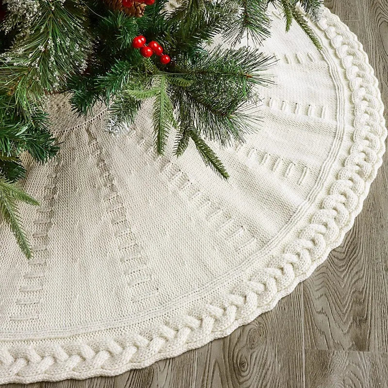 Christmas Tree Skirt Knitted Tree Skirt