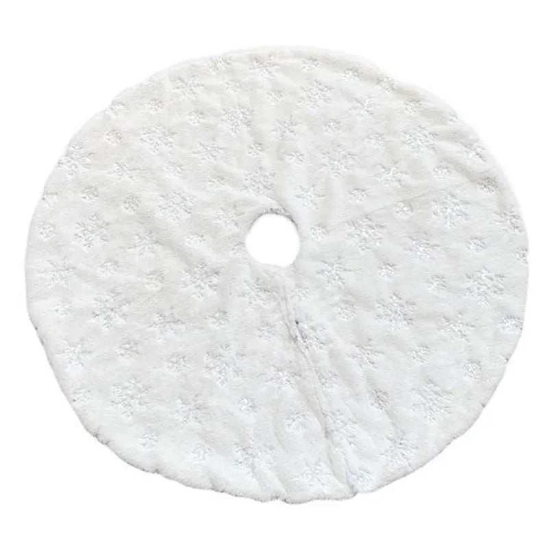 Beautiful Cotton Plush Snowflake Christmas Tree Skirt