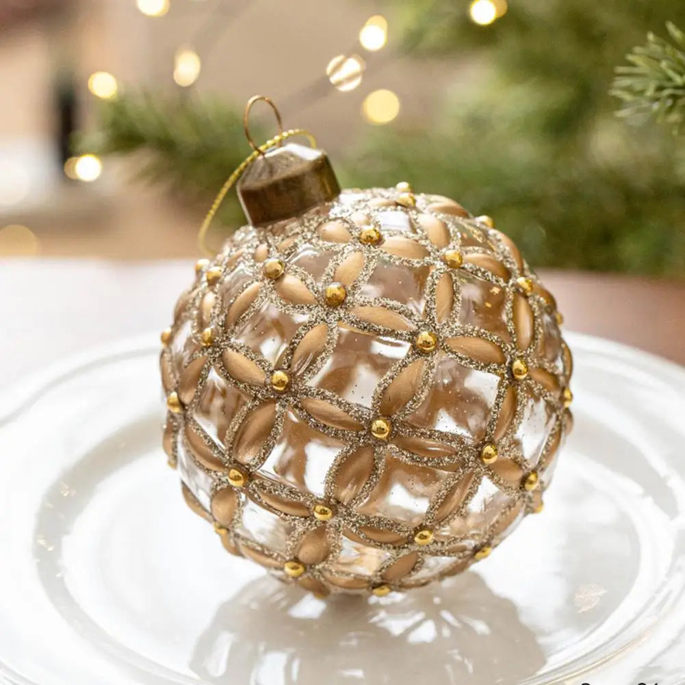 Christmas Tree Decorations Glitter Glass Ball