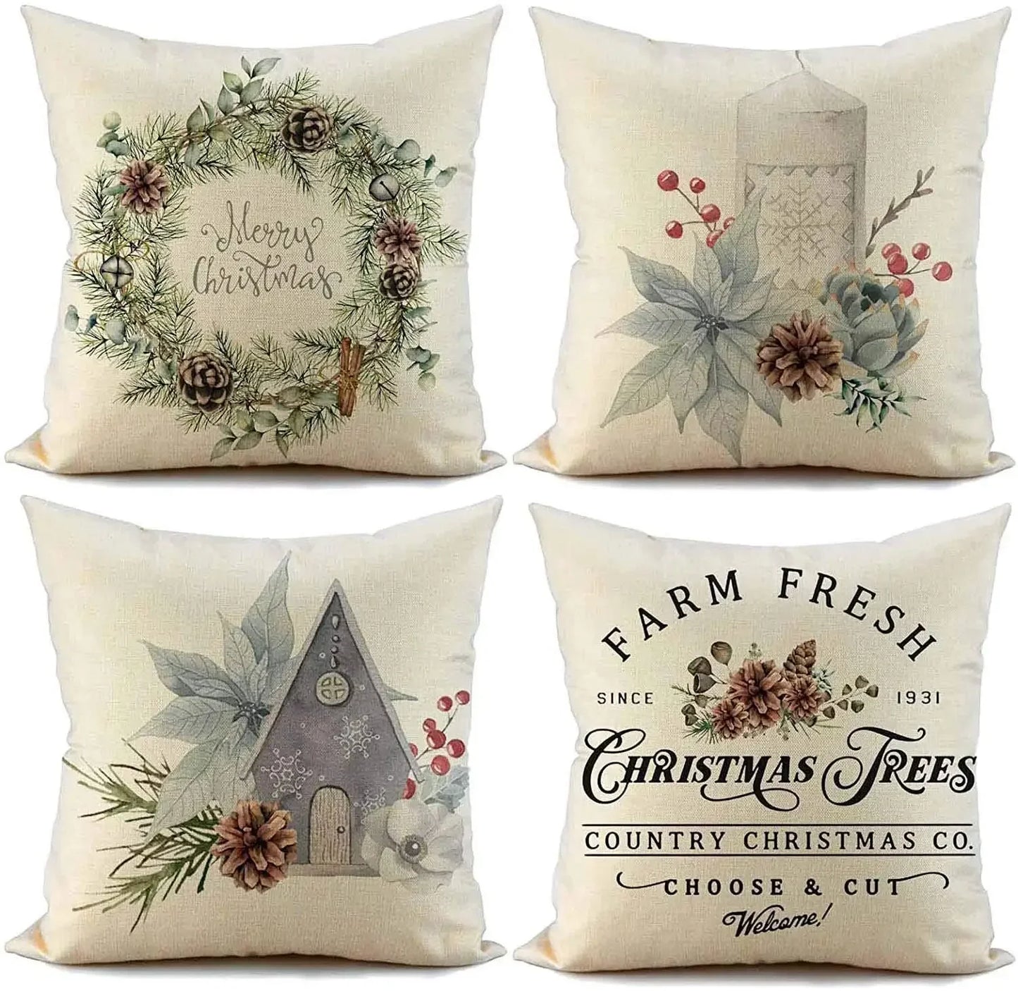 Home Christmas Decoration Linen Pillowcase - See vast designs available