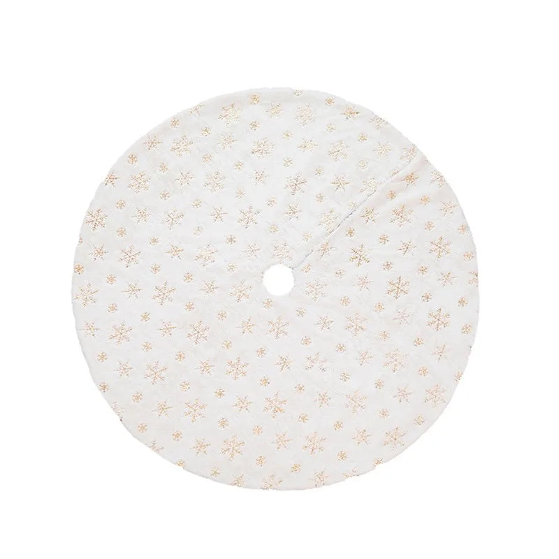 Beautiful Cotton Plush Snowflake Christmas Tree Skirt