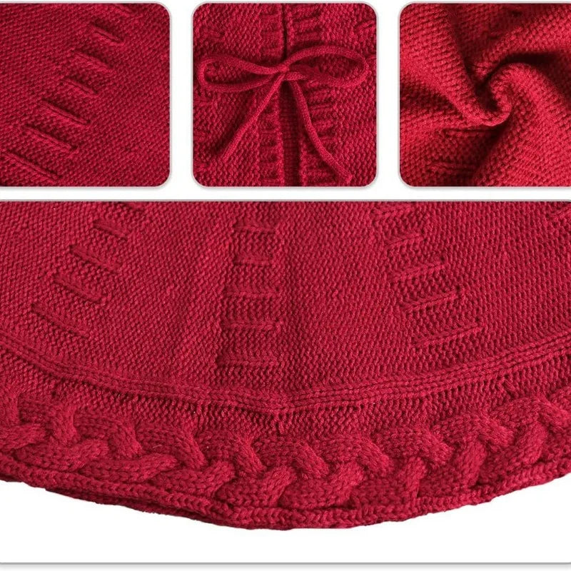Christmas Tree Skirt Knitted Tree Skirt