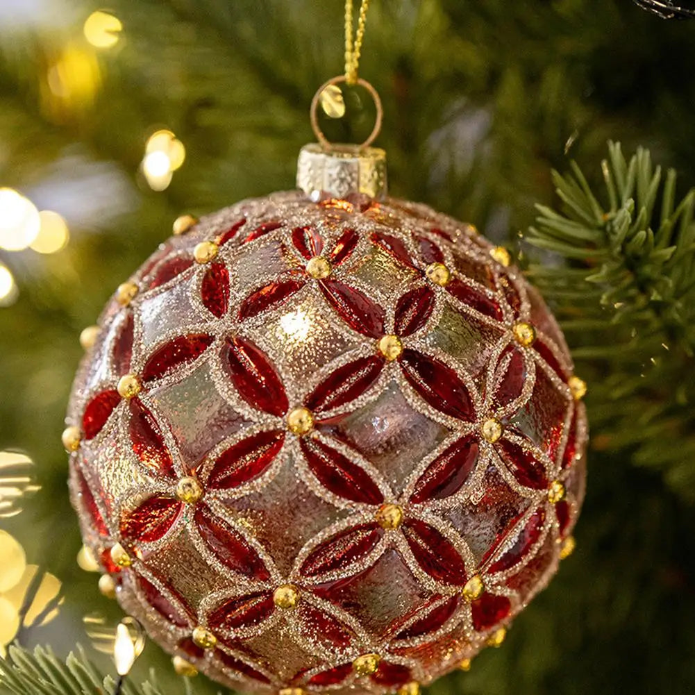 Christmas Tree Decorations Glitter Glass Ball