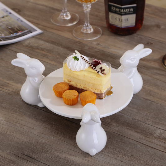 Porcelain Easter Bunny Rabbit Plate Stand - See Varieties