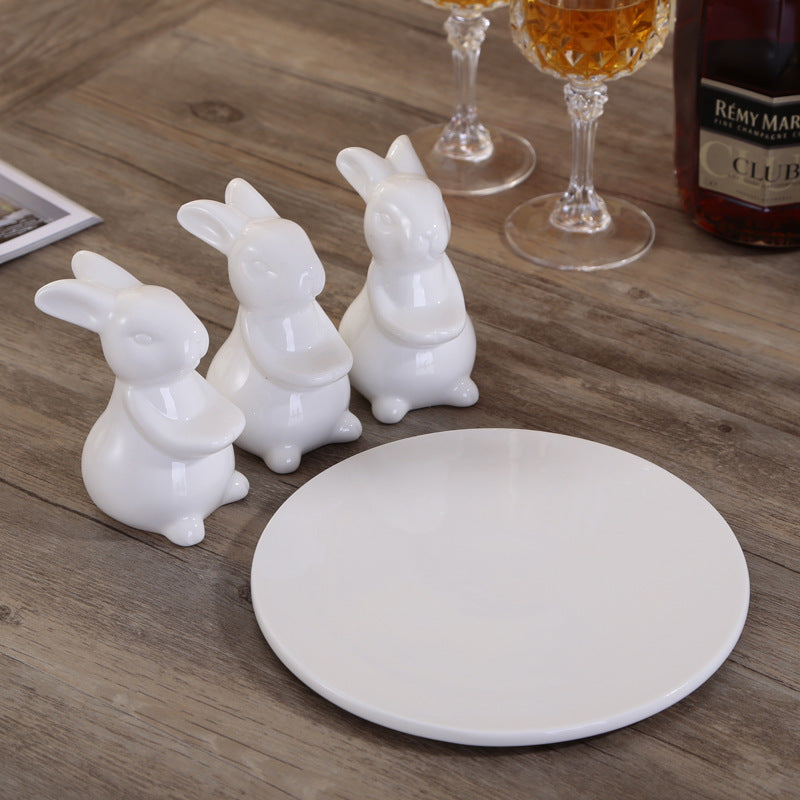 Porcelain Easter Bunny Rabbit Plate Stand - See Varieties
