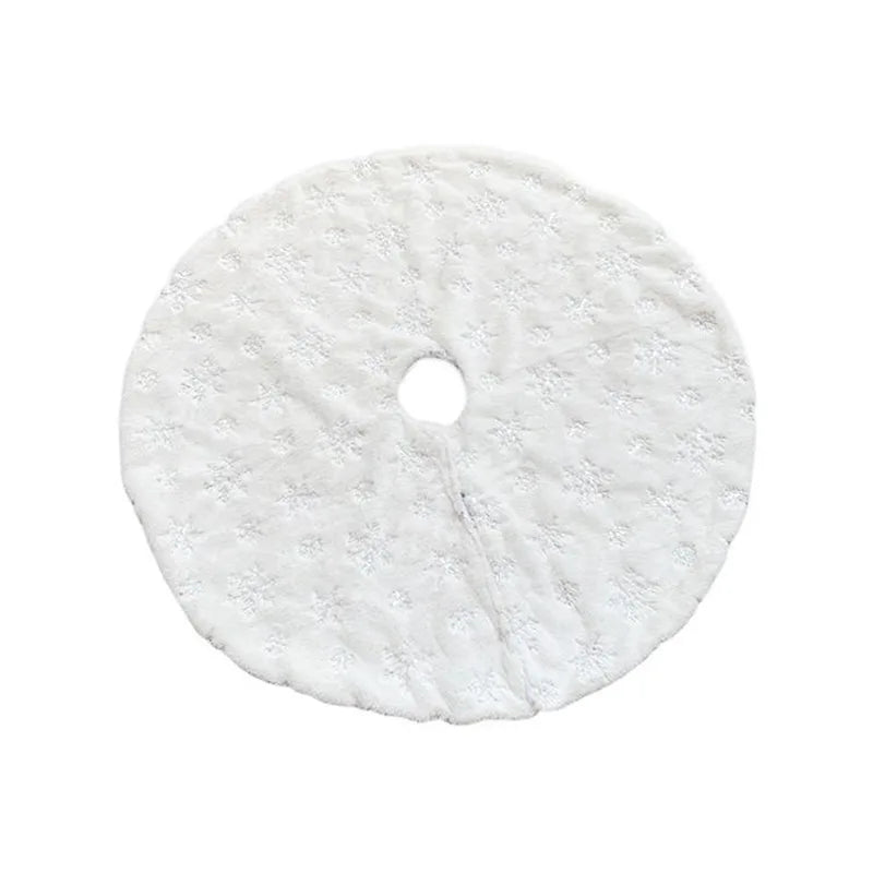 Beautiful Cotton Plush Snowflake Christmas Tree Skirt