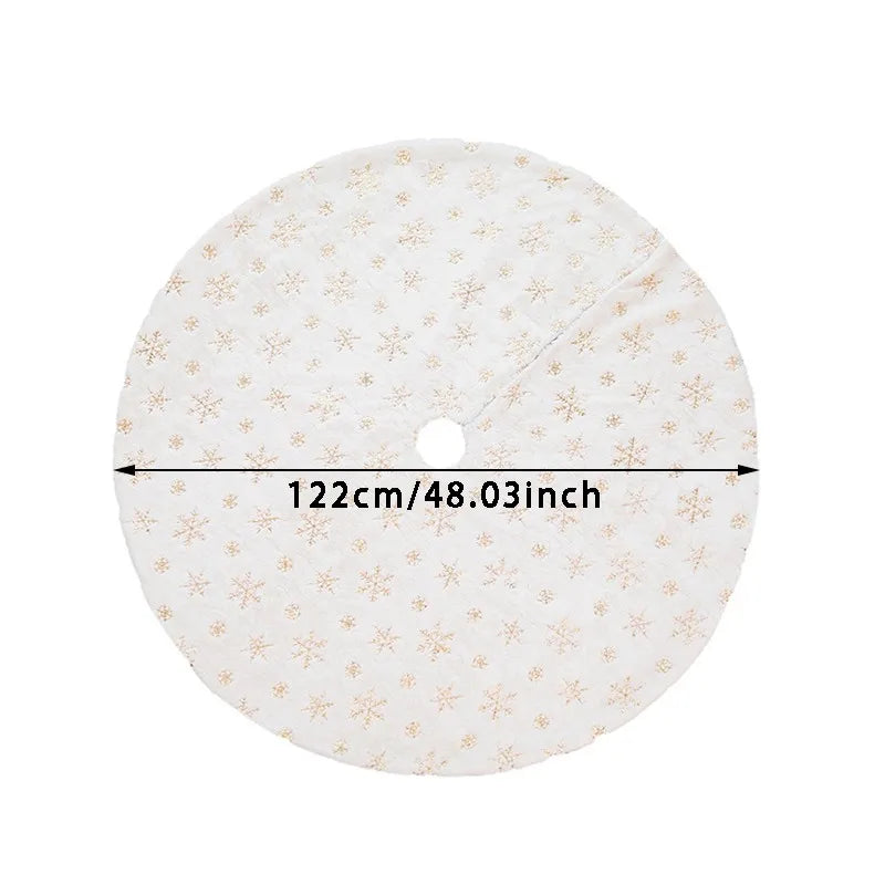 Beautiful Cotton Plush Snowflake Christmas Tree Skirt