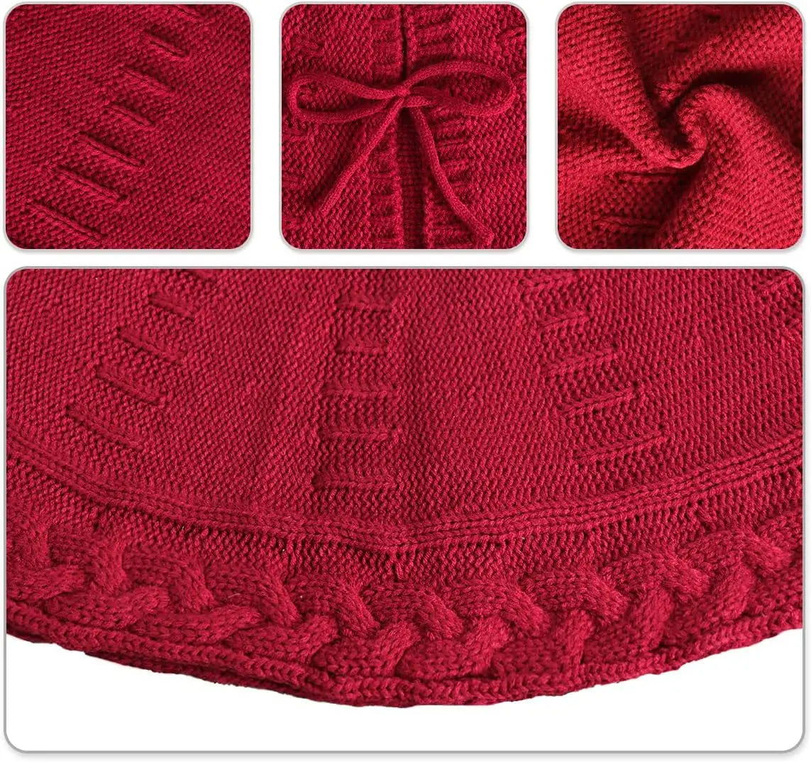 Christmas Tree Skirt Knitted Tree Skirt