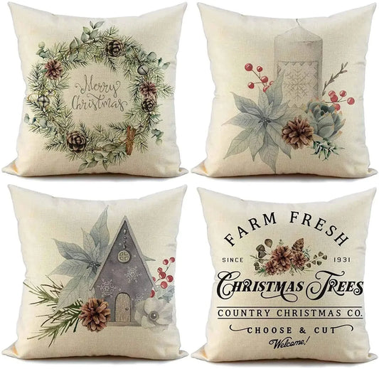 Home Christmas Decoration Linen Pillowcase - See vast designs available