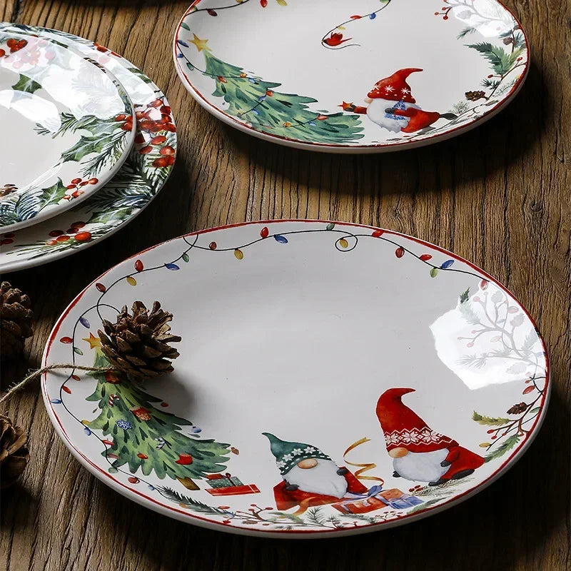 Christmas Underglaze Colour Ceramic Plate - See varieties