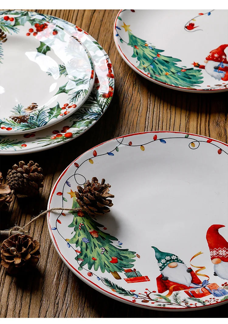 Christmas Underglaze Colour Ceramic Plate - See varieties