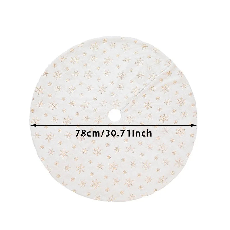 Beautiful Cotton Plush Snowflake Christmas Tree Skirt