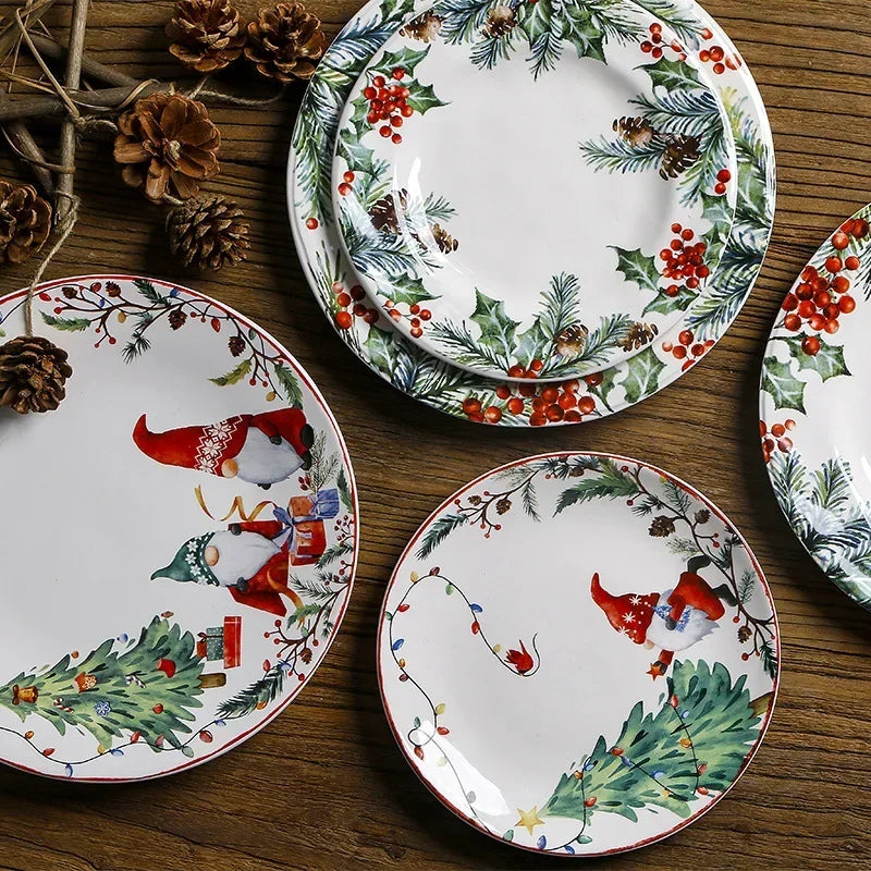 Christmas Underglaze Colour Ceramic Plate - See varieties