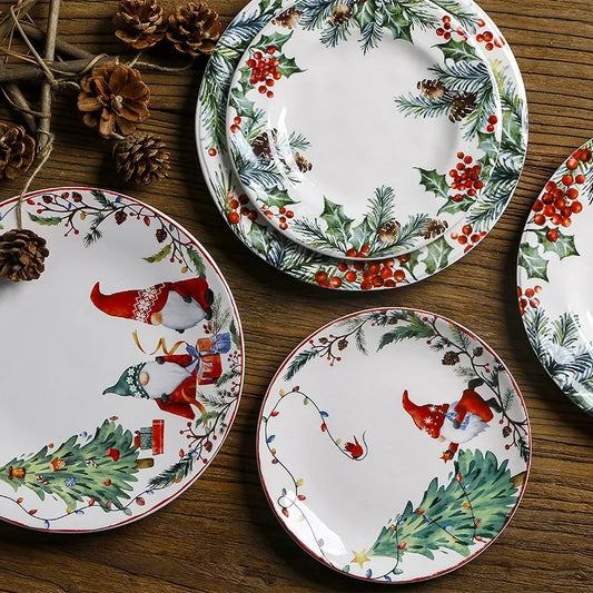 Christmas Underglaze Colour Ceramic Plate - See varieties