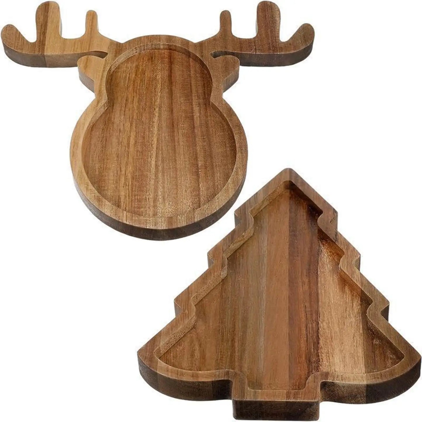 Wooden Christmas Serving Platters