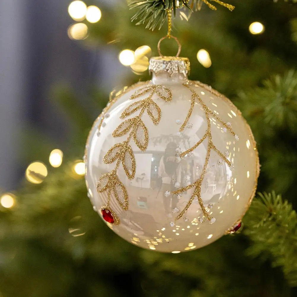 Christmas Tree Decorations Glitter Glass Ball