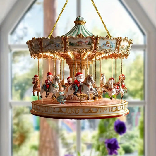 Christmas Carousel Acrylic Handcrafted Ornament