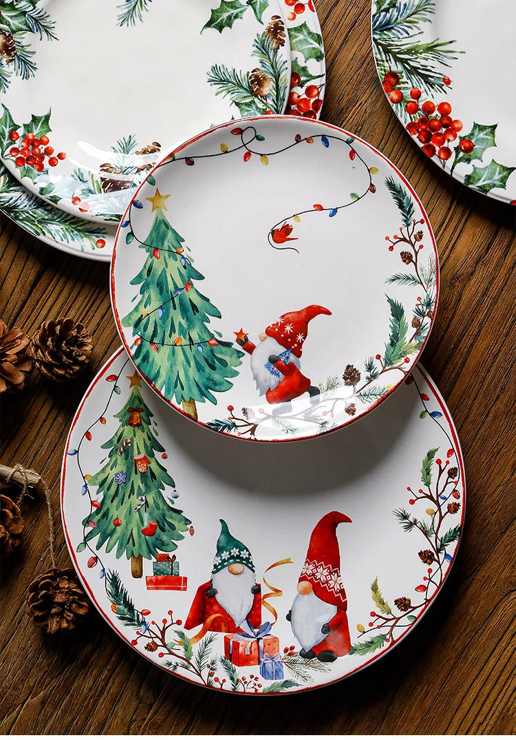Christmas Underglaze Colour Ceramic Plate - See varieties