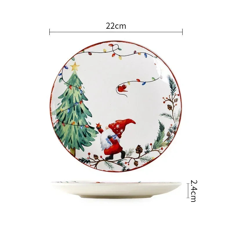 Christmas Underglaze Colour Ceramic Plate - See varieties